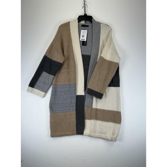 On Blue Cardi Cuddle Sweater Womens Medium Cozy Soft Knit Colorblock Pullover - Picture 1 of 7